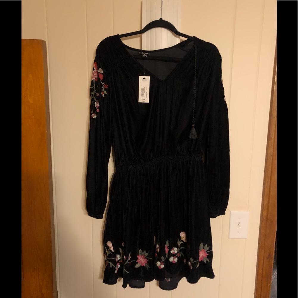 Velour black dress